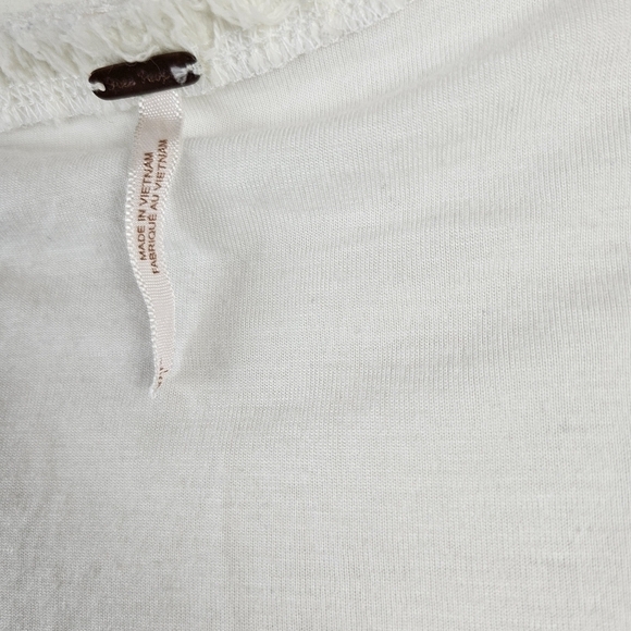 Free People Dress Women's Short Sleeve Cream Ivory White Boho Gauzy Large - Picture 5 of 8